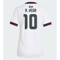 Camiseta México Alexis Vega #10 Segunda Equipación Replica Mundial 2026 para mujer mangas cortas